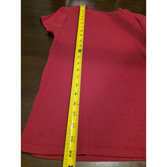 A New Day Women’s Large Red Ribbed Mock Neck Stretch Basic Shirt Business - Picture 4 of 6